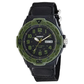 Casio Collection Analog MRW-200HB-1BVDF Black Dial Nylon Strap Men's Watch